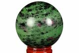 Polished Ruby Zoisite Sphere - Tanzania #146013-1